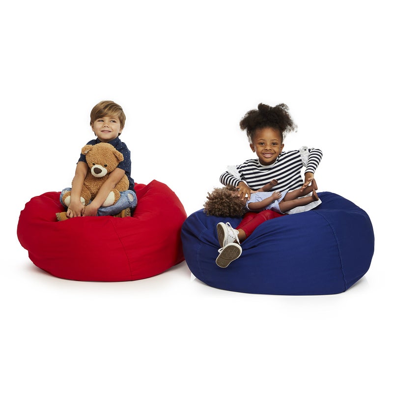 Delmach Bean Bag Chair Cover | Stuffed Animal Storage | 38" Width Extra Large | 100% Cotton Canvas | Double Stitched | Durable Zipper | Fill With Anything Soft | Beans not included - Image 5